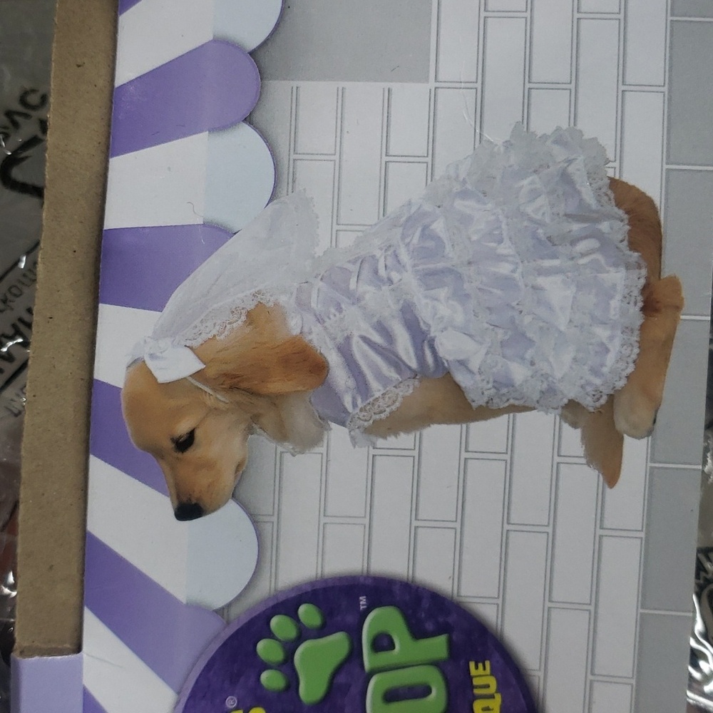 Pet Shop Dog Bridal Costume Bride New Size XL